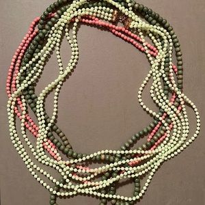 Green & Pink Beaded Necklaces